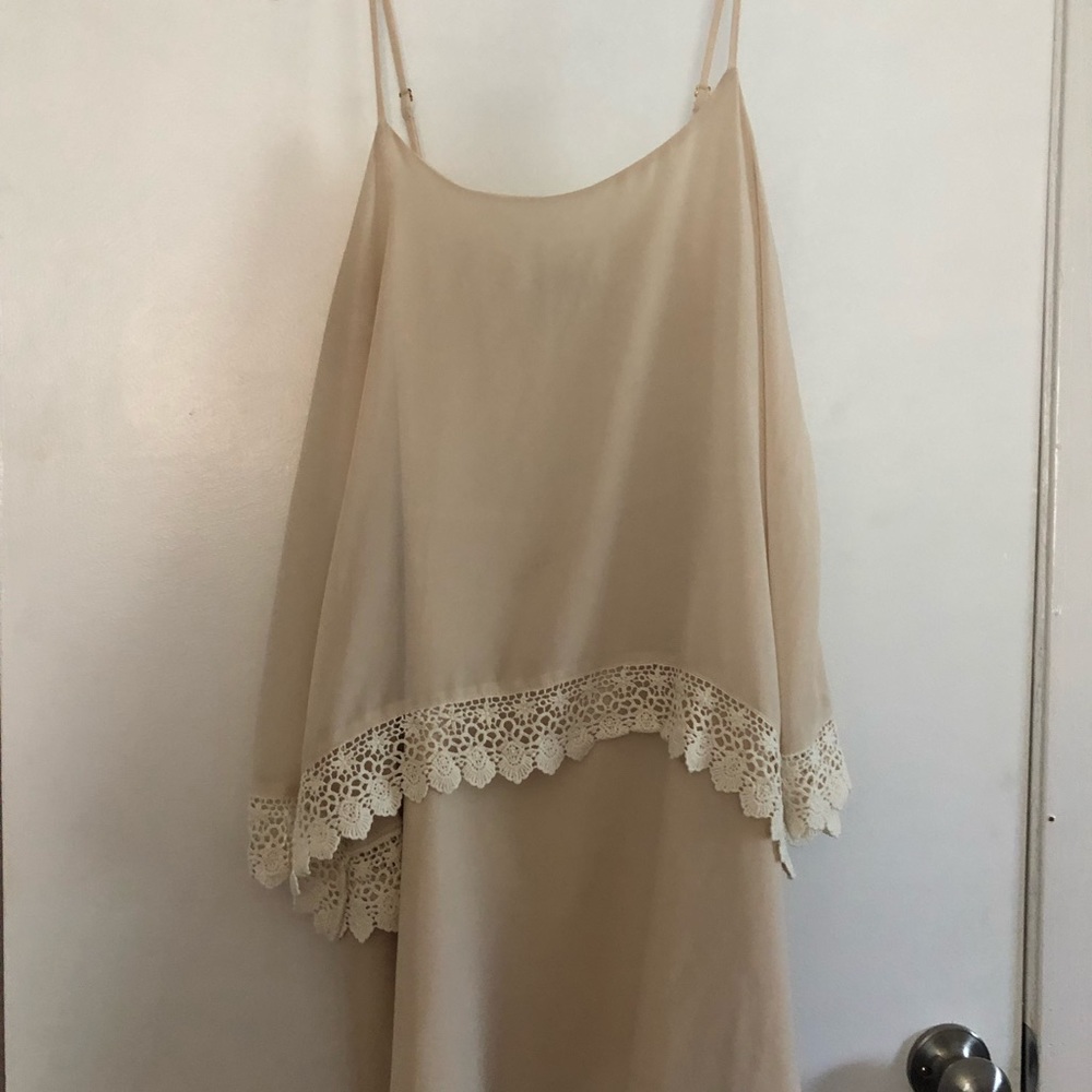 Spaghetti-Strap Cream Tunic